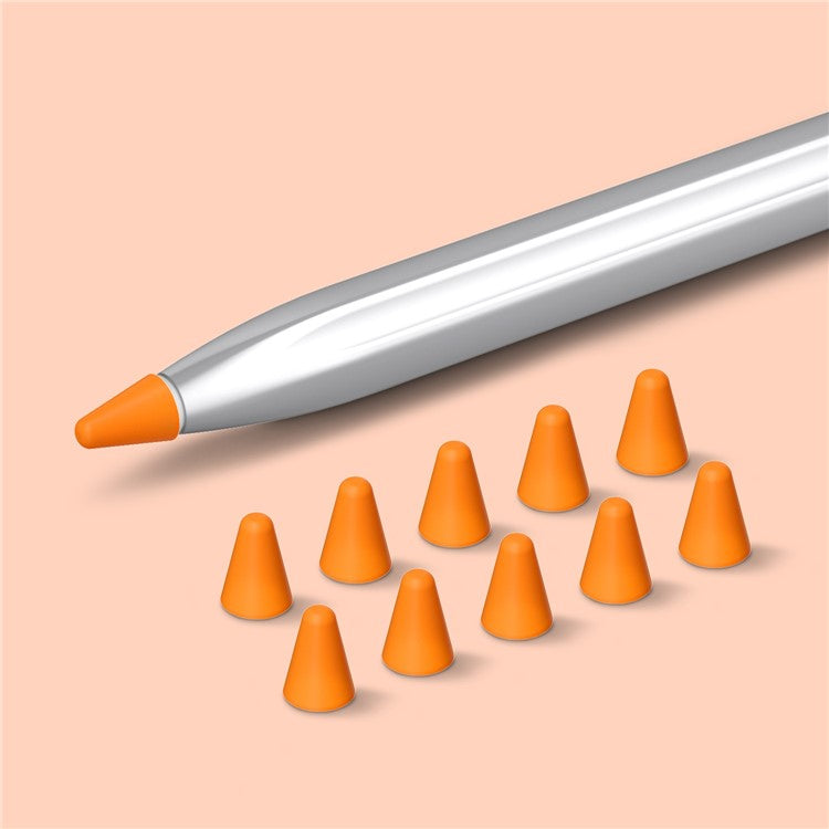 For Huawei M-Pencil 2nd / 1st Generation 10Pcs Touch Screen Stylus Pen Nib Sleeve Silicone Pen Tip Cover - Orange