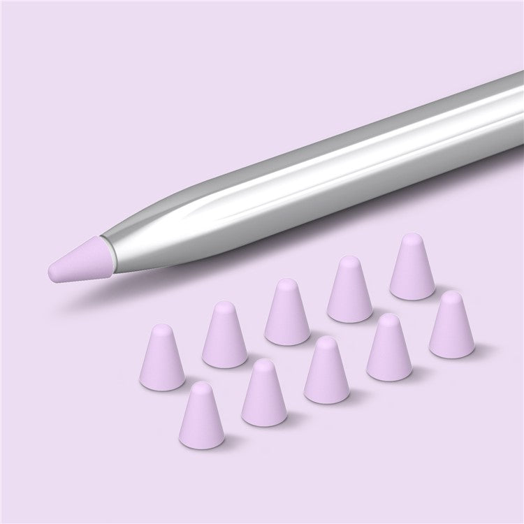 For Huawei M-Pencil 2nd / 1st Generation 10Pcs Touch Screen Stylus Pen Nib Sleeve Silicone Pen Tip Cover - Purple