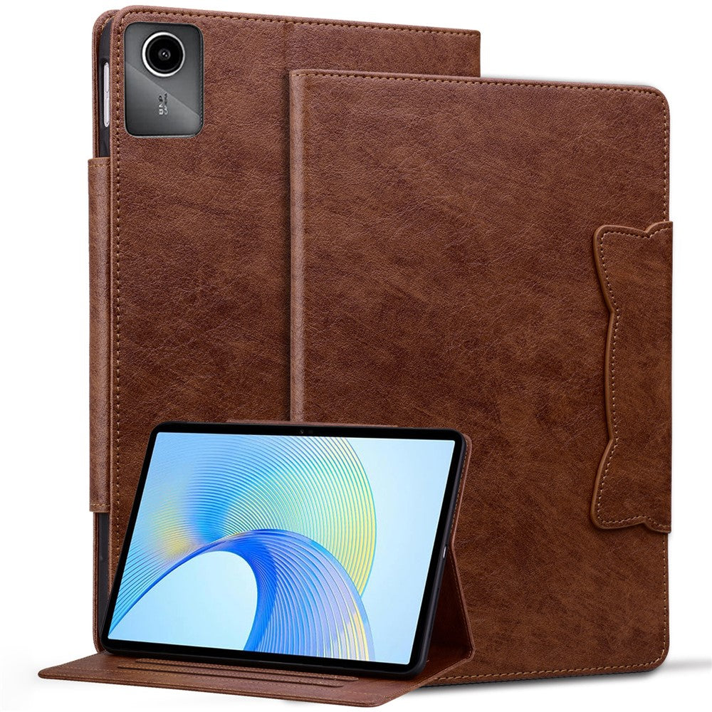 For Lenovo Tab M11 Case Anti-Scratch PU Leather Tablet Cover with Card Slots - Brown