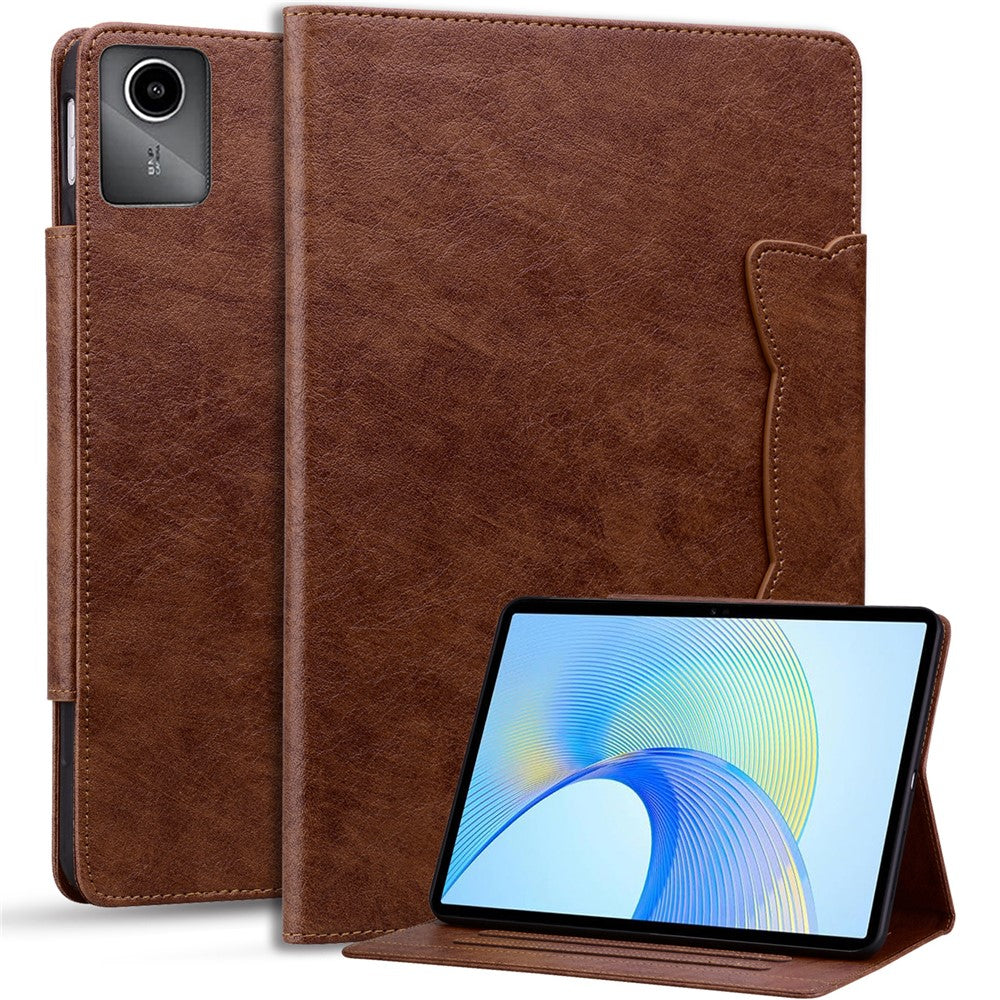 For Lenovo Tab M11 Case Anti-Scratch PU Leather Tablet Cover with Card Slots - Brown