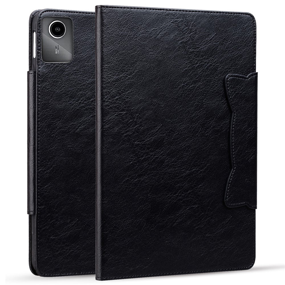 For Lenovo Tab M11 Case Anti-Scratch PU Leather Tablet Cover with Card Slots - Black