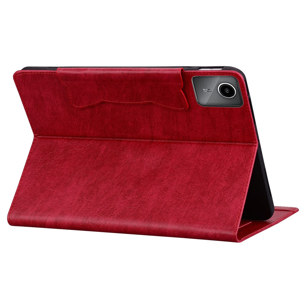 For Lenovo Tab M11 Case Anti-Scratch PU Leather Tablet Cover with Card Slots - Red