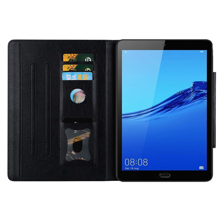 For Huawei MediaPad M5 8 (8.4-inch) Case PU Leather Folio Stand Tablet Cover Cute Magnetic Clasp - Black