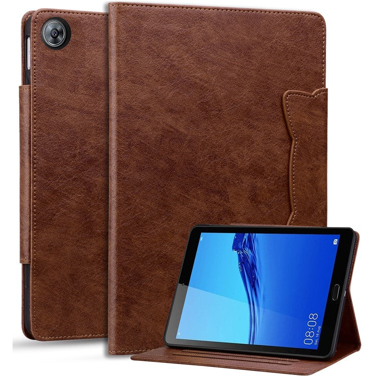 For Huawei MediaPad M5 8 (8.4-inch) Case PU Leather Folio Stand Tablet Cover Cute Magnetic Clasp - Brown