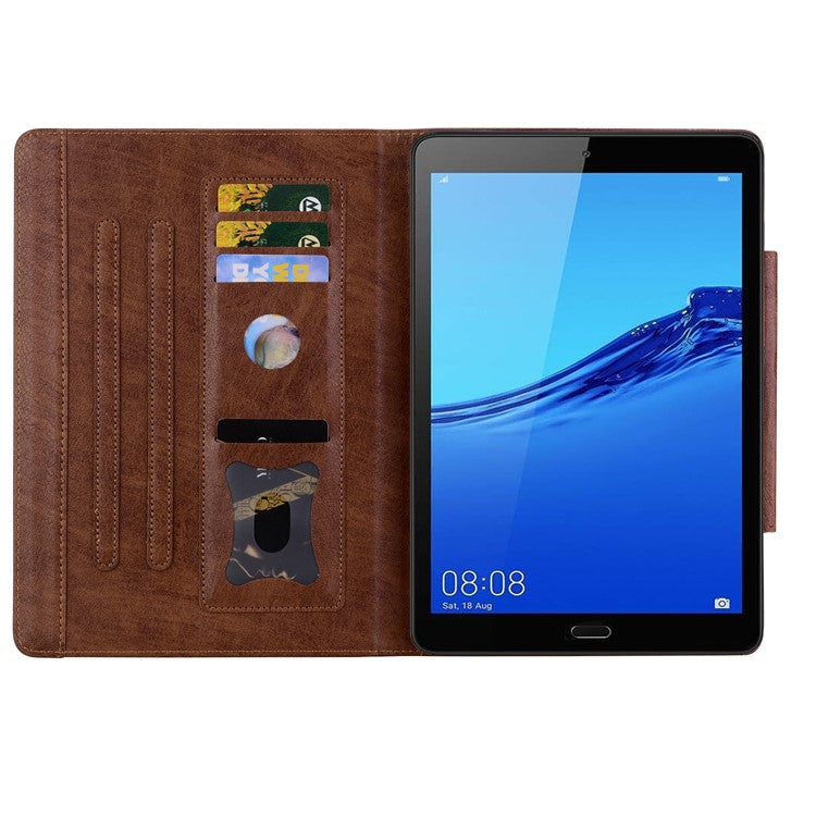For Huawei MediaPad M5 8 (8.4-inch) Case PU Leather Folio Stand Tablet Cover Cute Magnetic Clasp - Brown