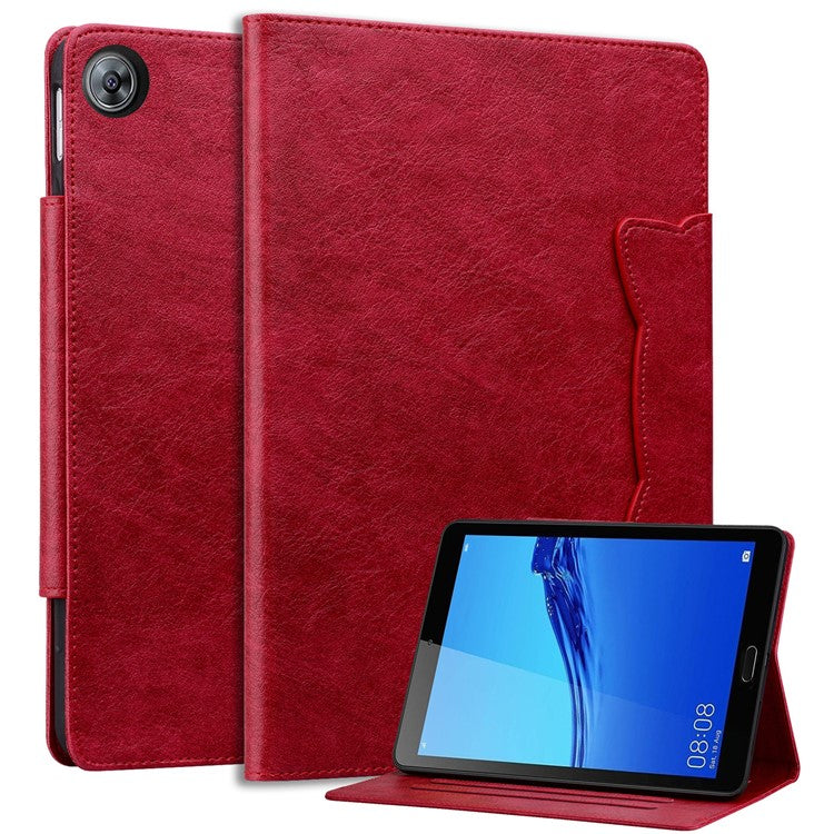 For Huawei MediaPad M5 8 (8.4-inch) Case PU Leather Folio Stand Tablet Cover Cute Magnetic Clasp - Red