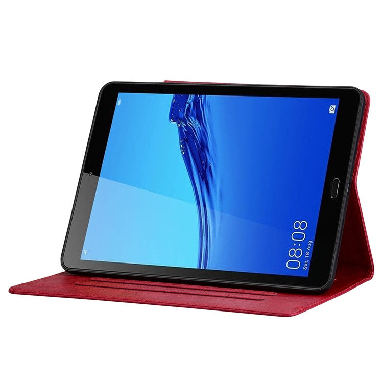 For Huawei MediaPad M5 8 (8.4-inch) Case PU Leather Folio Stand Tablet Cover Cute Magnetic Clasp - Red