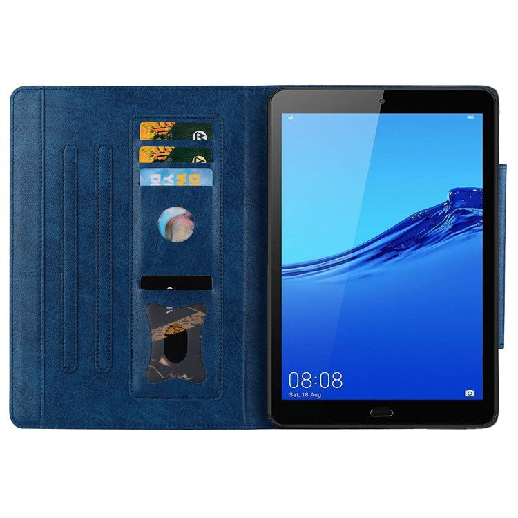 For Huawei MediaPad M5 8 (8.4-inch) Case PU Leather Folio Stand Tablet Cover Cute Magnetic Clasp - Blue