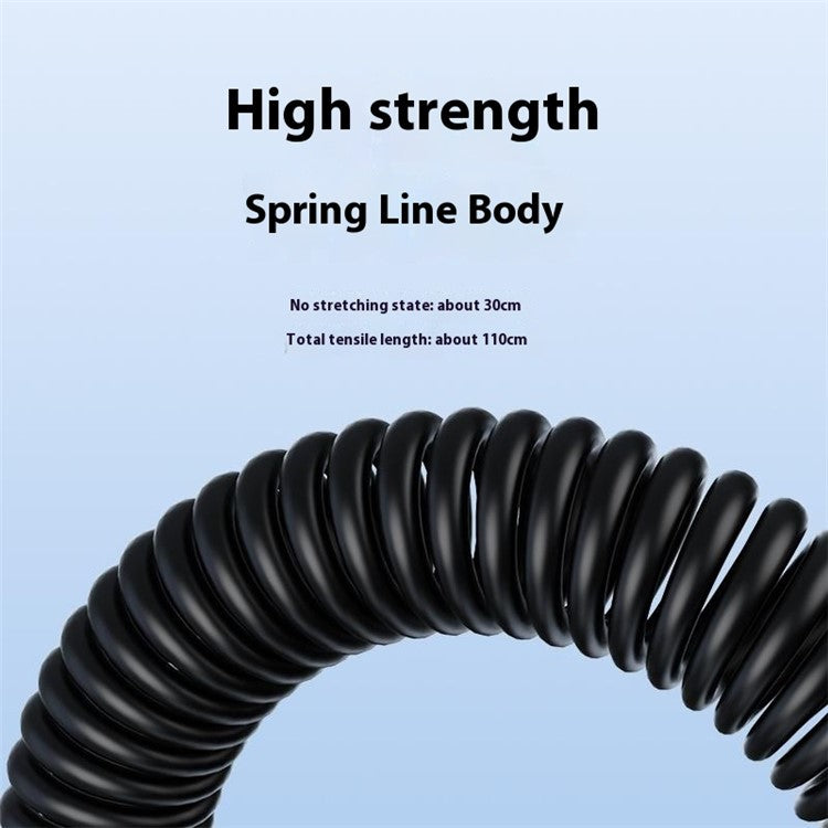 Type-C / 8-Pin Male to 3.5mm Male Spring Audio Cable Wireless Microphone Speaker Connection Cable - Grey