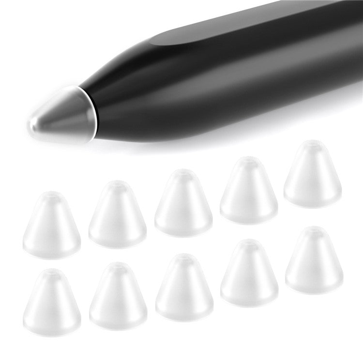For Xiaomi Smart Pen 10Pcs Soft Silicone Pen Tip Cover Touch Screen Stylus Pen Nib Sleeve - Transparent