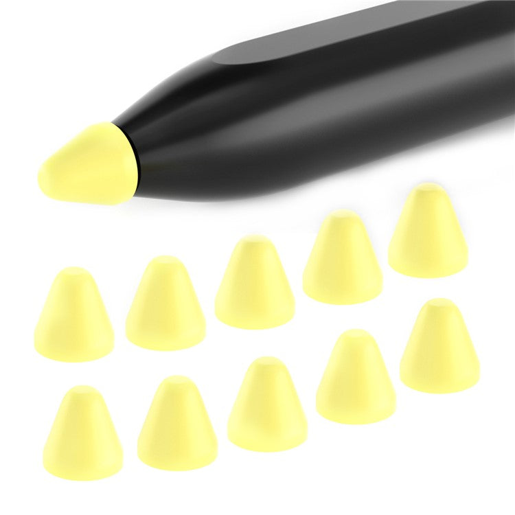 For Xiaomi Smart Pen 10Pcs Soft Silicone Pen Tip Cover Touch Screen Stylus Pen Nib Sleeve - Yellow
