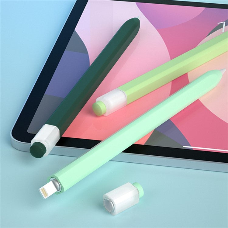 For Apple Pencil (1st Generation) Jelly Stylus Pen Silicone Sleeve Protective Cover (Short Version) - Cyan