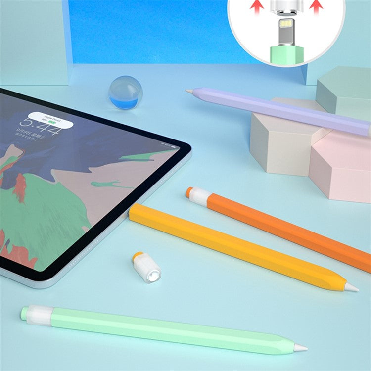 For Apple Pencil (1st Generation) Jelly Stylus Pen Silicone Sleeve Protective Cover (Short Version) - Yellow