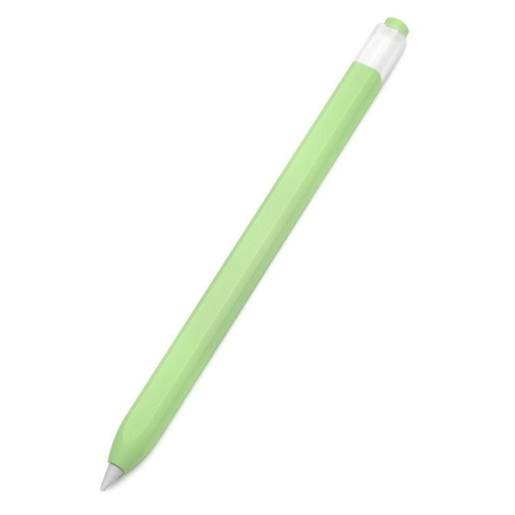 For Apple Pencil (1st Generation) Jelly Stylus Pen Silicone Sleeve Protective Cover (Short Version) - Matcha Green