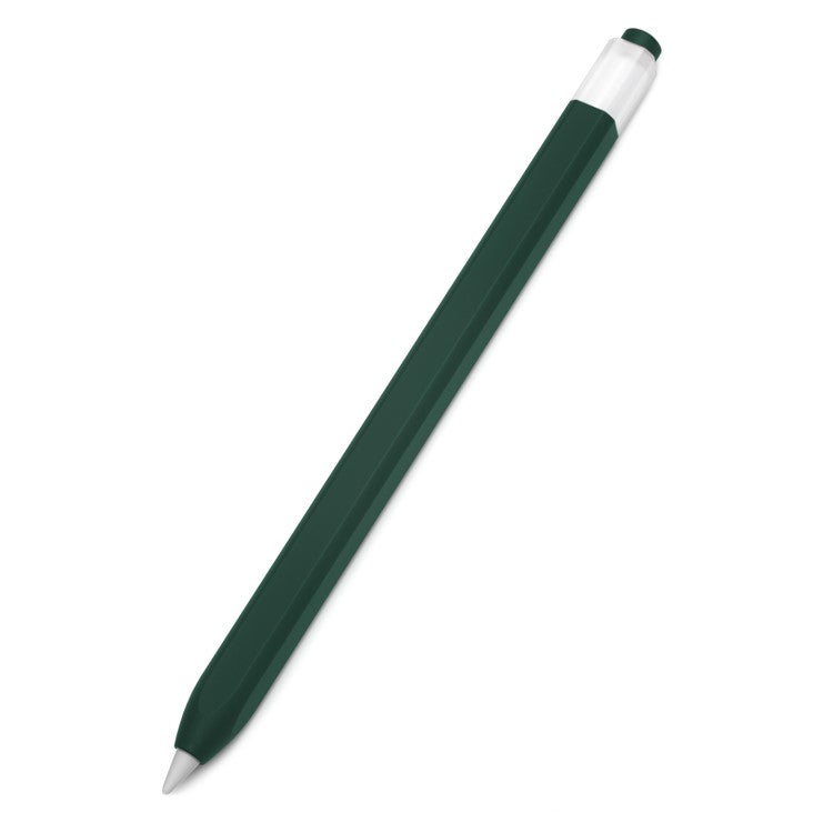 For Apple Pencil (1st Generation) Jelly Stylus Pen Silicone Sleeve Protective Cover (Short Version) - Blackish Green