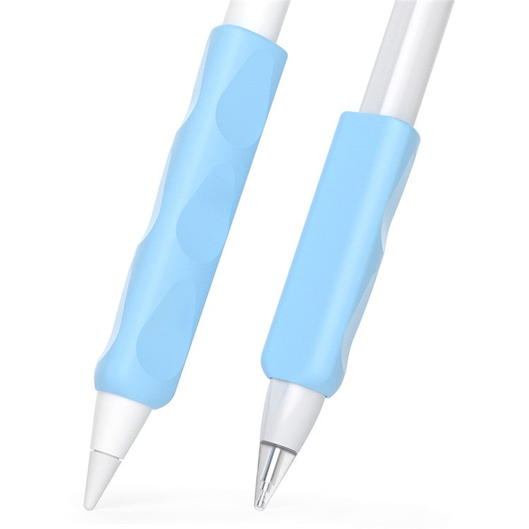 2Pcs Silicone Sleeve for Apple Pencil, Huawei M-Pencil Series Stylus Cover Grip Holder - Blue