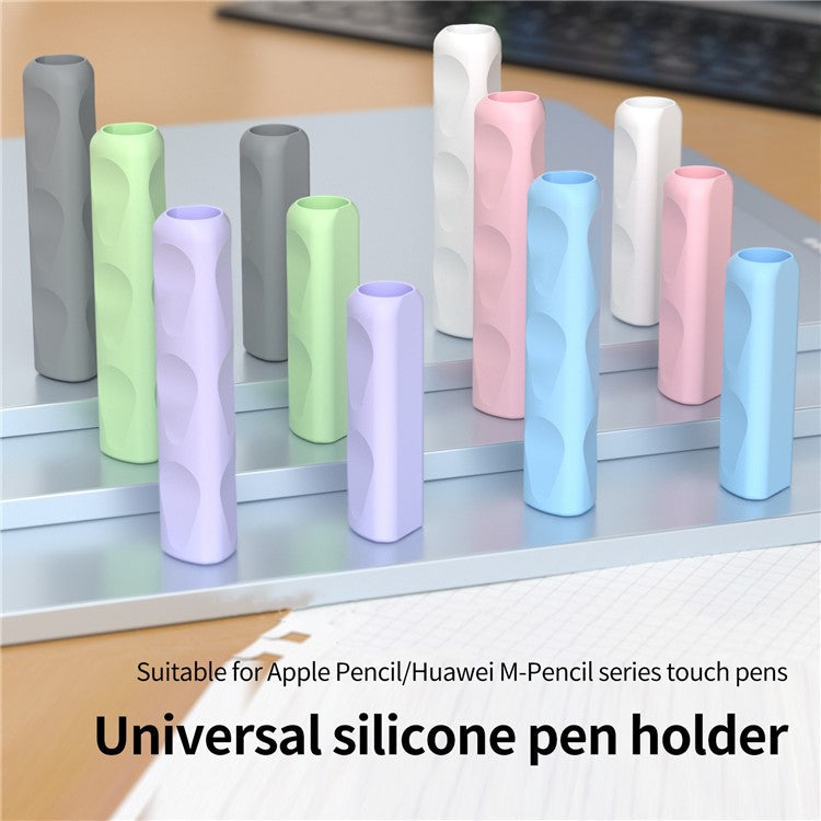 2Pcs Silicone Sleeve for Apple Pencil, Huawei M-Pencil Series Stylus Cover Grip Holder - Blue