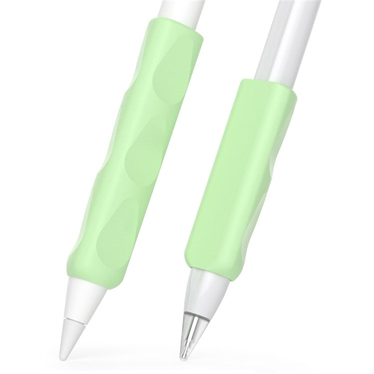 2Pcs Silicone Sleeve for Apple Pencil, Huawei M-Pencil Series Stylus Cover Grip Holder - Green