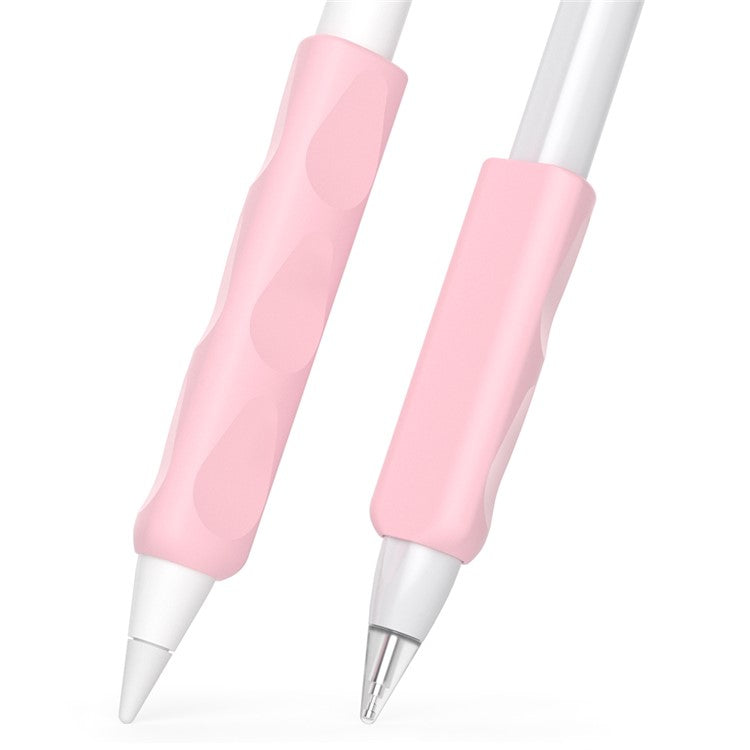2Pcs Silicone Sleeve for Apple Pencil, Huawei M-Pencil Series Stylus Cover Grip Holder - Pink