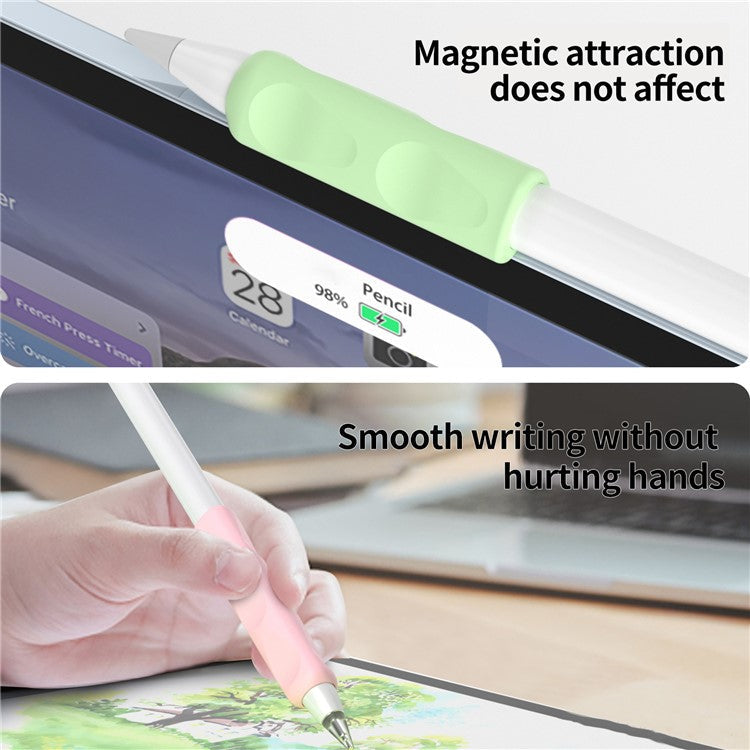 2Pcs Silicone Sleeve for Apple Pencil, Huawei M-Pencil Series Stylus Cover Grip Holder - Pink