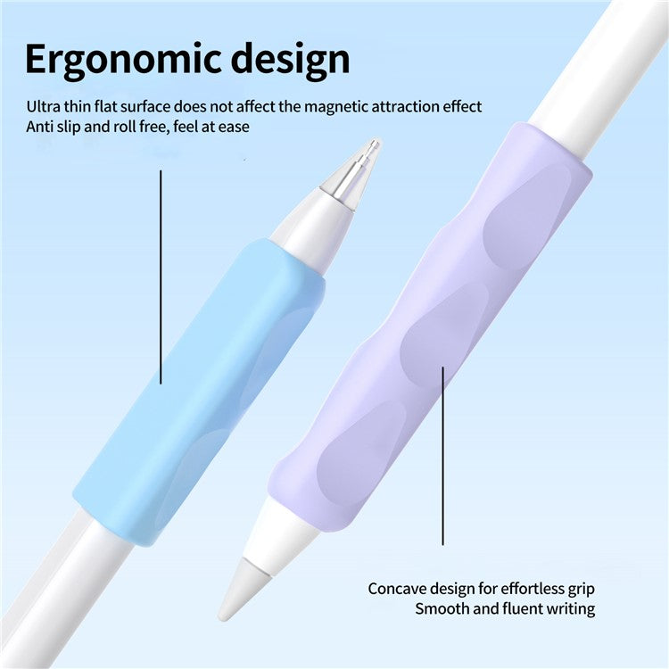 2Pcs Silicone Sleeve for Apple Pencil, Huawei M-Pencil Series Stylus Cover Grip Holder - Pink