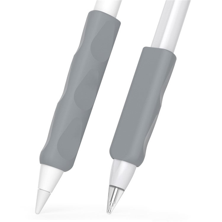 2Pcs Silicone Sleeve for Apple Pencil, Huawei M-Pencil Series Stylus Cover Grip Holder - Grey