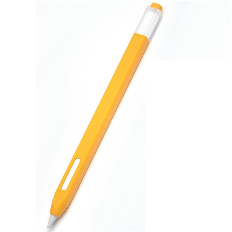 For Apple Pencil Pro / Pencil (2nd Generation) Jelly Stylus Pen Silicone Sleeve Anti-Drop Anti-Dirt Cover (Short Version) - Yellow