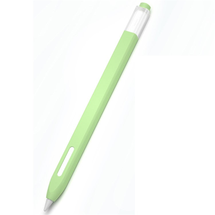For Apple Pencil Pro / Pencil (2nd Generation) Jelly Stylus Pen Silicone Sleeve Anti-Drop Anti-Dirt Cover (Short Version) - Matcha Green