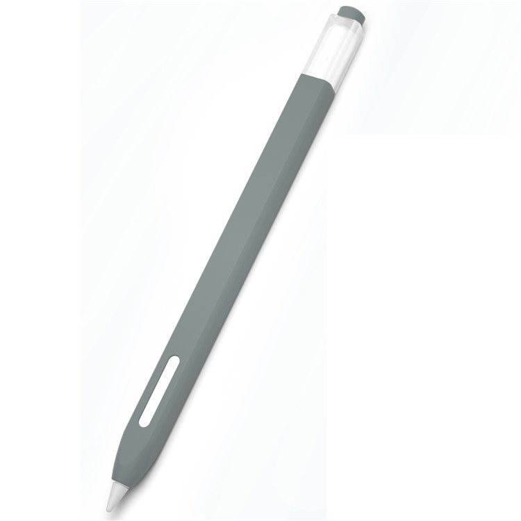 For Apple Pencil Pro / Pencil (2nd Generation) Jelly Stylus Pen Silicone Sleeve Anti-Drop Anti-Dirt Cover (Short Version) - Grey