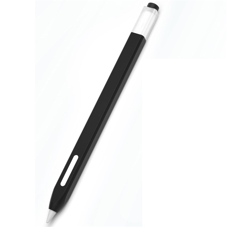 For Apple Pencil Pro / Pencil (2nd Generation) Jelly Stylus Pen Silicone Sleeve Anti-Drop Anti-Dirt Cover (Short Version) - Black