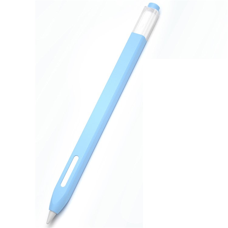 For Apple Pencil Pro / Pencil (2nd Generation) Jelly Stylus Pen Silicone Sleeve Anti-Drop Anti-Dirt Cover (Short Version) - Sky Blue