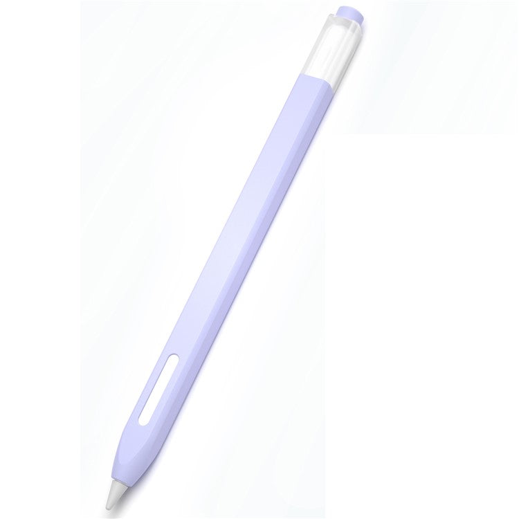 For Apple Pencil Pro / Pencil (2nd Generation) Jelly Stylus Pen Silicone Sleeve Anti-Drop Anti-Dirt Cover (Short Version) - Purple