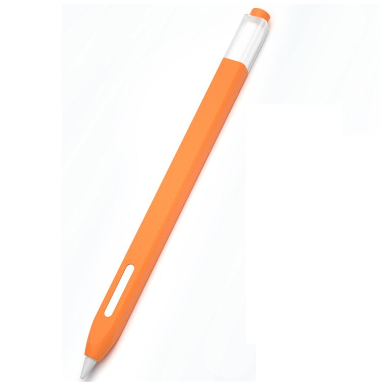 For Apple Pencil Pro / Pencil (2nd Generation) Jelly Stylus Pen Silicone Sleeve Anti-Drop Anti-Dirt Cover (Short Version) - Orange
