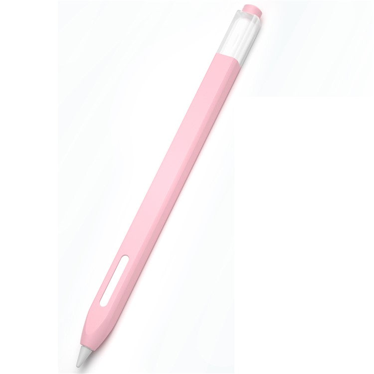 For Apple Pencil Pro / Pencil (2nd Generation) Jelly Stylus Pen Silicone Sleeve Anti-Drop Anti-Dirt Cover (Short Version) - Pink