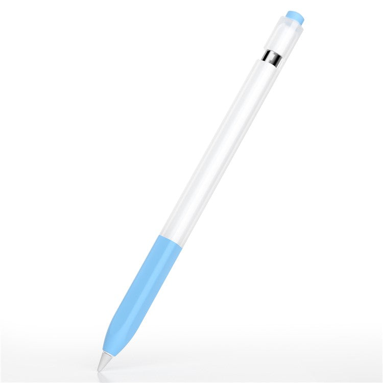 For Apple Pencil (1st Generation) Jelly Stylus Pen Silicone Protective Sleeve Drop-proof Cover - Sky Blue