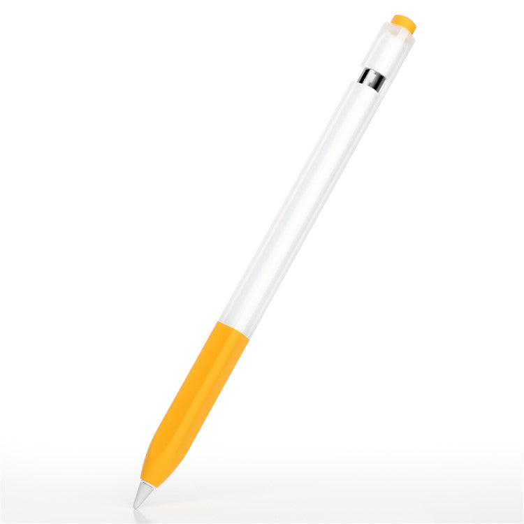 For Apple Pencil (1st Generation) Jelly Stylus Pen Silicone Protective Sleeve Drop-proof Cover - Yellow