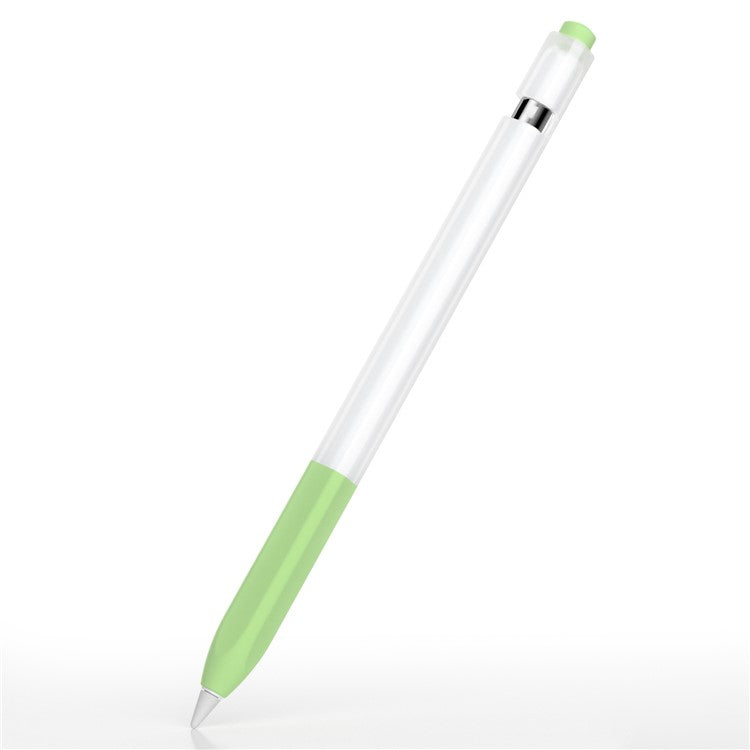 For Apple Pencil (1st Generation) Jelly Stylus Pen Silicone Protective Sleeve Drop-proof Cover - Matcha Green