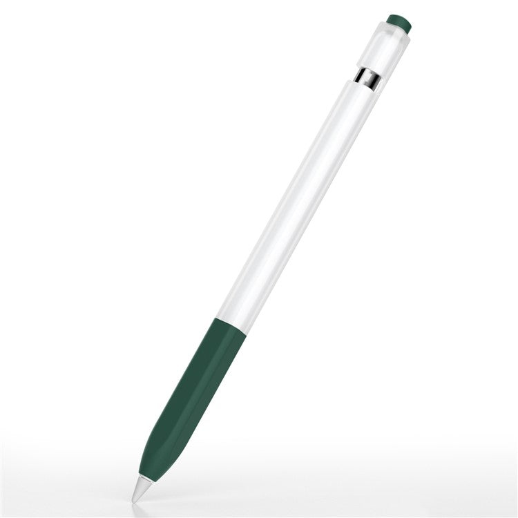 For Apple Pencil (1st Generation) Jelly Stylus Pen Silicone Protective Sleeve Drop-proof Cover - Blackish Green