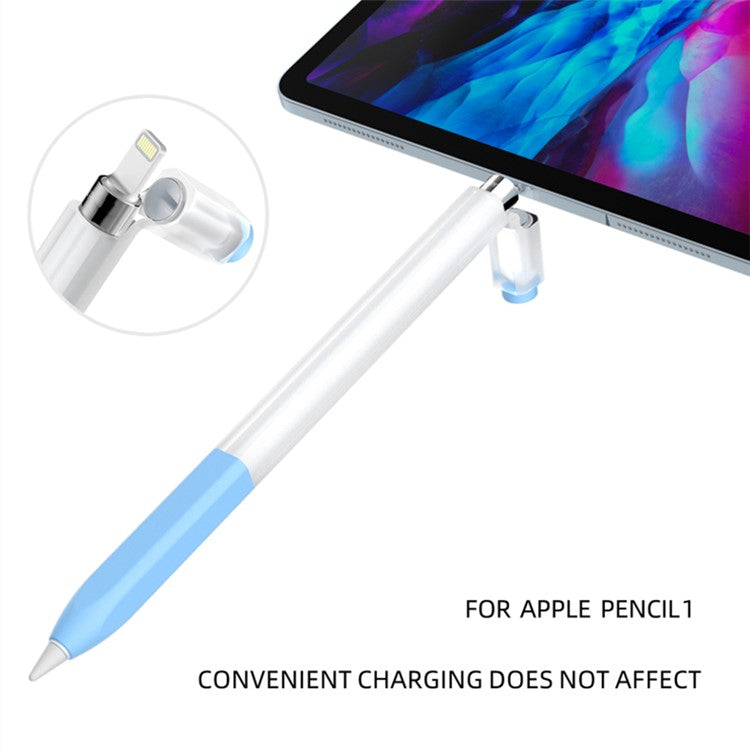 For Apple Pencil (1st Generation) Jelly Stylus Pen Silicone Protective Sleeve Drop-proof Cover - Blackish Green