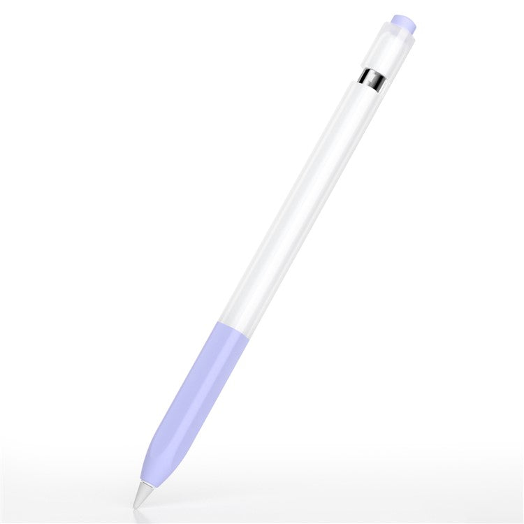 For Apple Pencil (1st Generation) Jelly Stylus Pen Silicone Protective Sleeve Drop-proof Cover - Purple