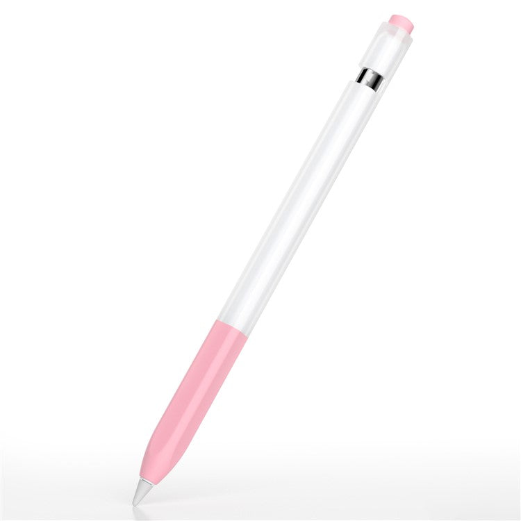 For Apple Pencil (1st Generation) Jelly Stylus Pen Silicone Protective Sleeve Drop-proof Cover - Pink