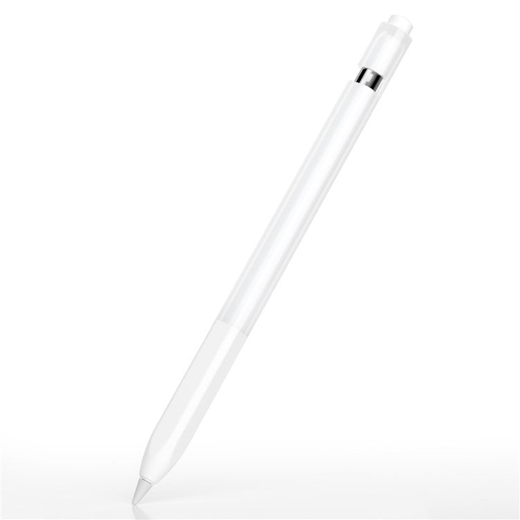 For Apple Pencil (1st Generation) Jelly Stylus Pen Silicone Protective Sleeve Drop-proof Cover - White