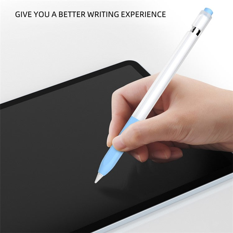 For Apple Pencil (1st Generation) Jelly Stylus Pen Silicone Protective Sleeve Drop-proof Cover - White