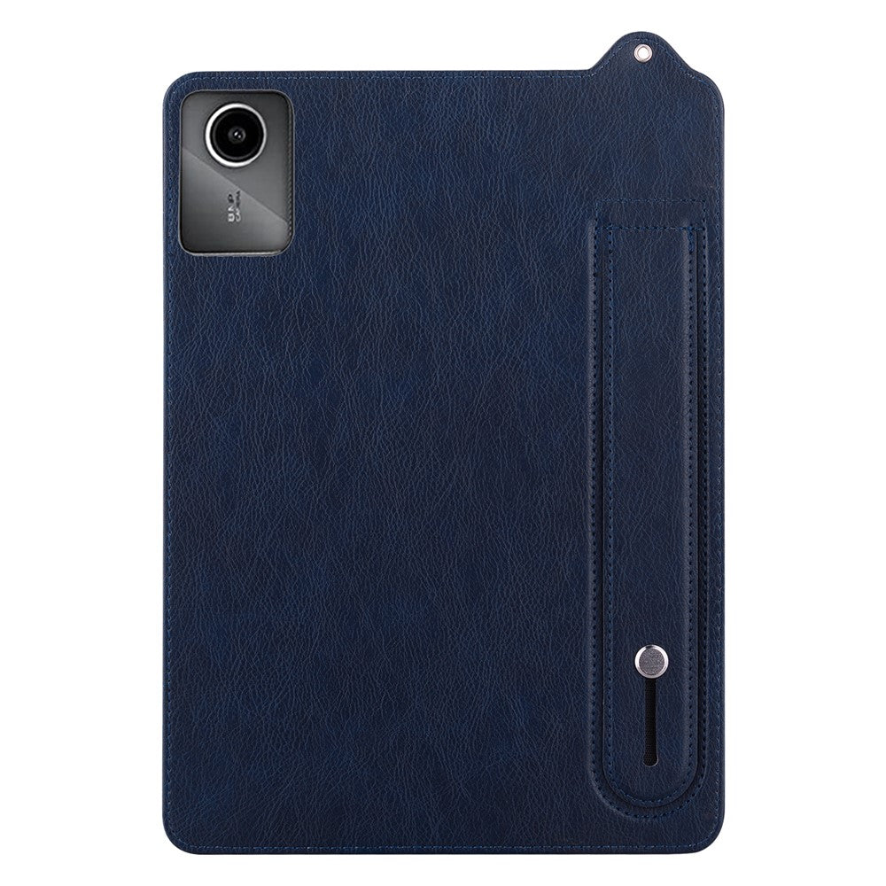For Lenovo Tab M11 / Tab K11 Case Hand Strap Kickstand Leather Tablet Cover - Blue