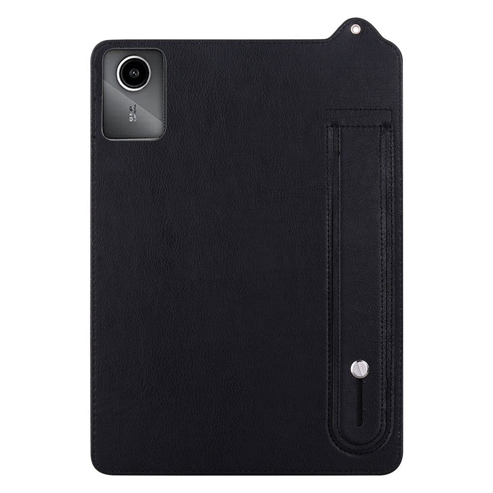 For Lenovo Tab M11 / Tab K11 Case Hand Strap Kickstand Leather Tablet Cover - Black