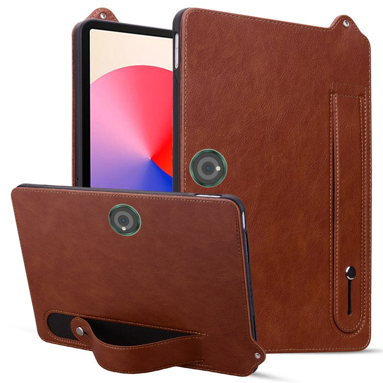 For OnePlus Pad / Oppo Pad 2 Tablet Case Hand Strap Kickstand Leather Cover - Brown