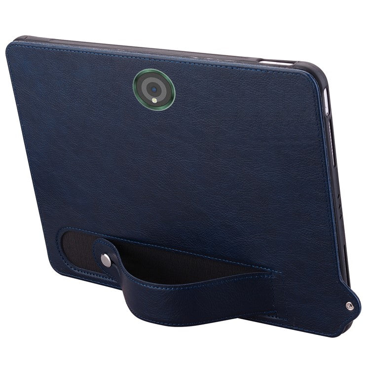 For OnePlus Pad / Oppo Pad 2 Tablet Case Hand Strap Kickstand Leather Cover - Blue
