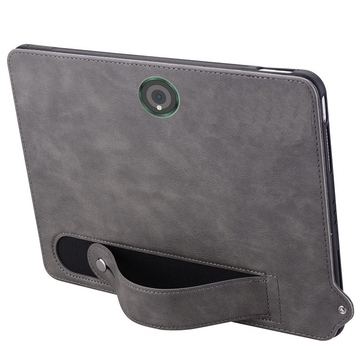 For OnePlus Pad Pro Case Hand Strap Kickstand Leather Tablet Cover - Grey