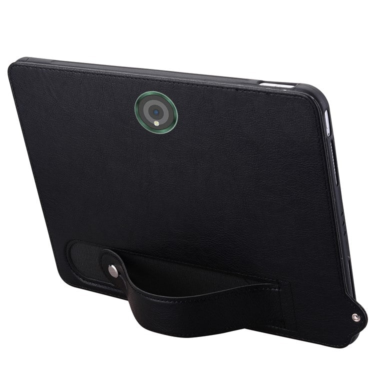 For OnePlus Pad Pro Case Hand Strap Kickstand Leather Tablet Cover - Black