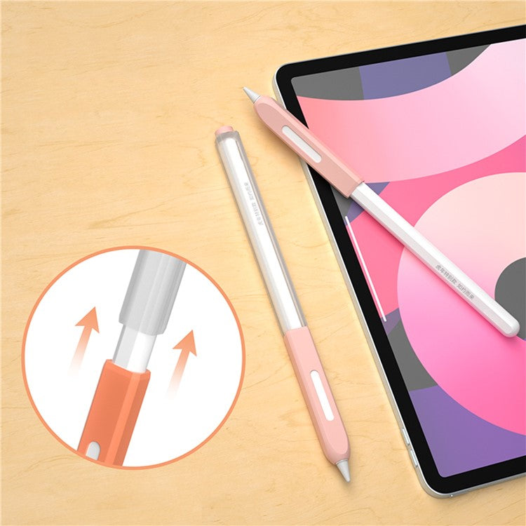 For Apple Pencil Pro / Pencil (2nd Generation) Jelly Stylus Pen Cover Soft Silicone Anti-Drop Protective Sleeve - Pink